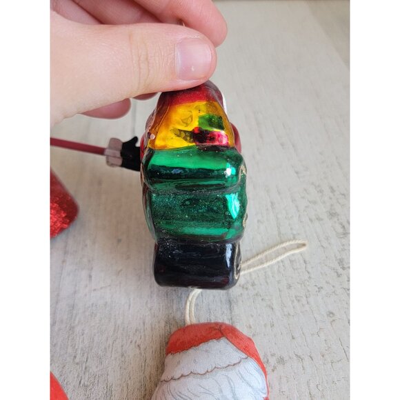 Snowman glitter sleigh variety rustic ornament Xmas set - Picture 9 of 10